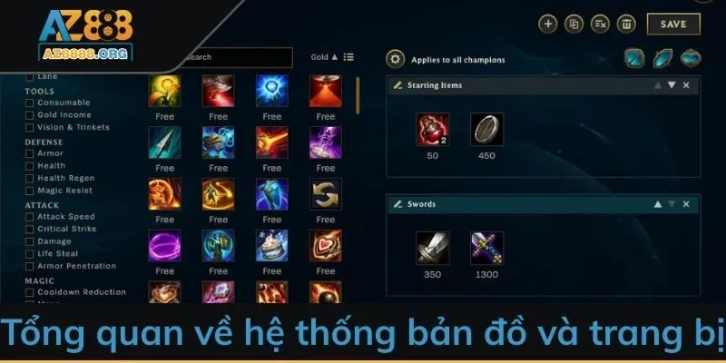 Tổng quan về hệ thống bản đồ và trang bị